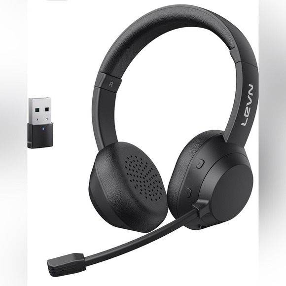 LEVN Black Wireless Headset with USB Adapter (005) - Picture 1 of 5